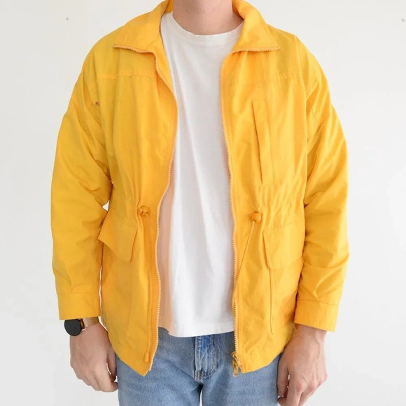 Vintage R&R Yellow  Full Zip Utility/Rain Coat Jacket Size Medium - Picture 3 of 14